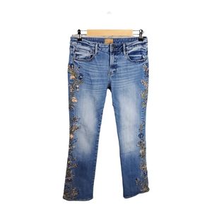 DRIFTWOOD Blue Embroidered Boyfriend Jeans